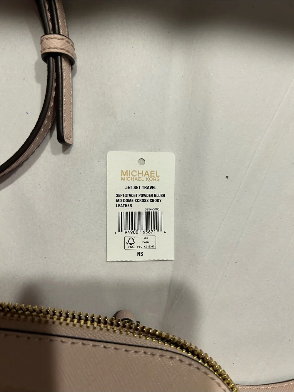 Michael Kors Pink Saffiano Crossbody with Gold Chain